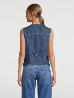 Loose-Fit Denim Vest