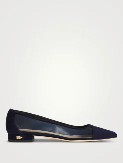 Lorenzo Mesh And Suede Ballet Flats