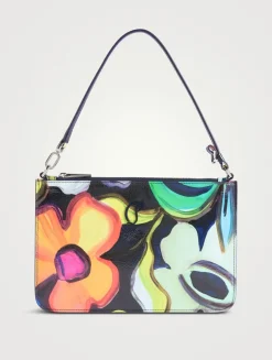 Loubi54 Leather Shoulder Bag In Flower Print