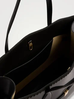 Lounge Embroidered Leather Tote Bag