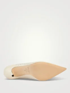 Love Embroidered Leather Pumps