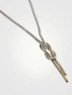 Love Knot 14K Gold And Sterling Silver Y Necklace
