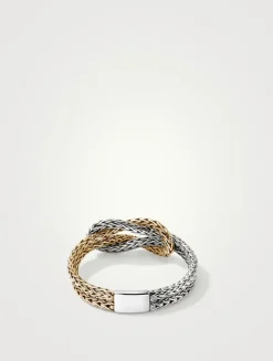 Love Knot 14K Gold And Sterling Silver Chain Ring