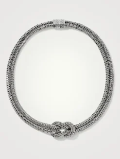Love Knot Silver 5mm Extra Small Double Chain Necklace