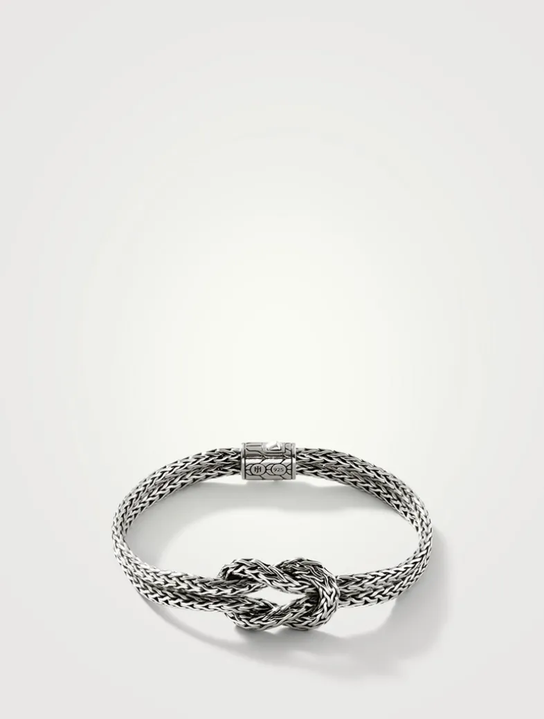 Love Knot Silver 3.5mm Slim Chain Double Row Bracelet