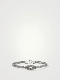 Love Knot Sterling Silver Bracelet With Diamonds