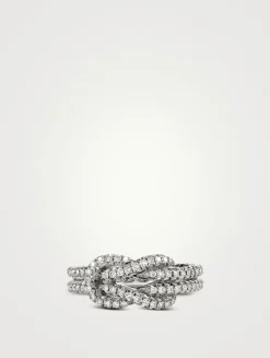 Love Knot Sterling Silver Ring With Diamonds