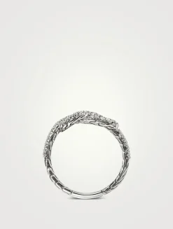 Love Knot Sterling Silver Ring With Diamonds