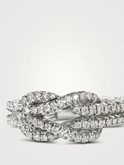 Love Knot Sterling Silver Ring With Diamonds