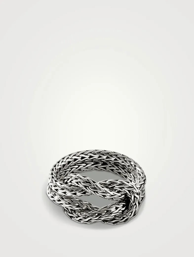 Love Knot Sterling Silver Chain Ring