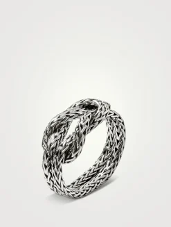 Love Knot Sterling Silver Chain Ring
