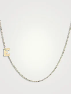 Love Letter Customizable 14K Gold Single Diamond Necklace