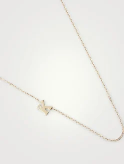 Love Letter Gold K Initial Necklace With Diamond