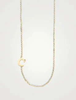 Love Letter 14K Gold C Necklace With Diamond