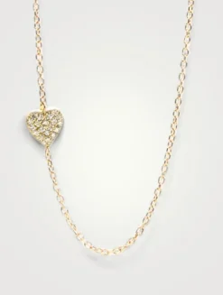 Love Letter 14K Gold Heart Necklace With Diamonds