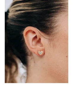 Love Letter 14K Gold Heart Single Stud Earring With Turquoise