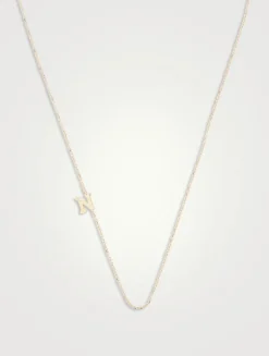 Love Letter 14K Gold N Initial Single Diamond Necklace