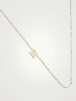 Love Letter 14K Gold N Initial Single Diamond Necklace