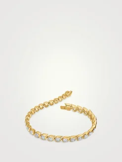 LU 18K Gold Droplet Bracelet With Diamonds