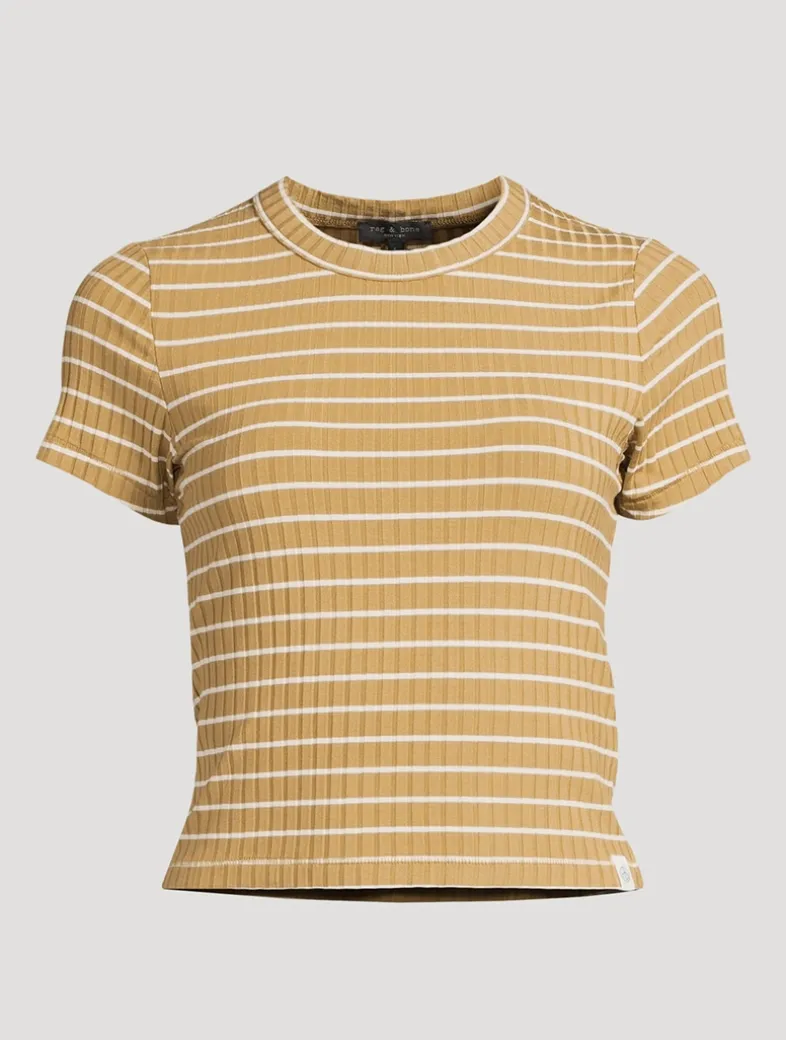 Luca Ribbed Baby T-Shirt In Stripe Print