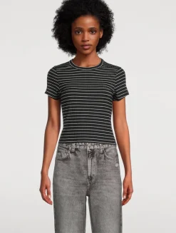 Luca Ribbed Baby T-Shirt In Stripe Print