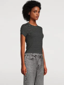 Luca Ribbed Baby T-Shirt In Stripe Print