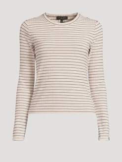 Luca Ribbed Long-Sleeve T-Shirt In Stripe Print