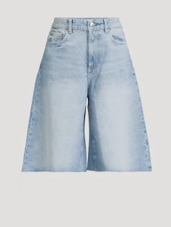 Lucila Wide-Leg Denim Shorts