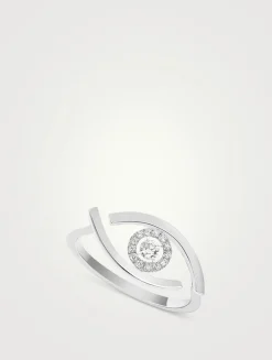 Lucky Eye 18K White Gold Ring With Diamonds