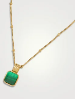 Lucy Williams Square Malachite Necklace