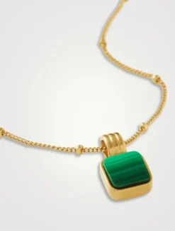 Lucy Williams Square Malachite Necklace