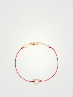Ly 18K Gold String Bracelet With Diamond