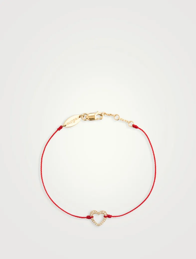 Ly 18K Gold String Bracelet With Diamond