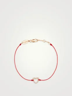 Ly 18K Rose Gold String Bracelet With Diamond