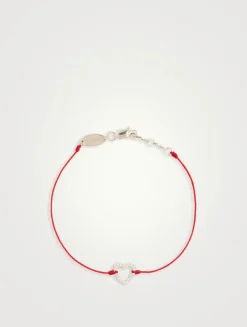 Ly 18K White Gold String Bracelet With Diamond