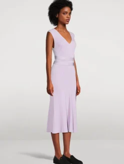 Madeline Belted Rib-Knit Dress