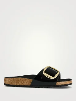 Madrid Big Buckle Leather Slide Sandals