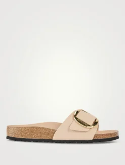 Madrid Big Buckle Leather Slide Sandals