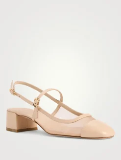 Maeve Mesh Mary Jane Slingback Pumps