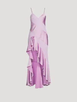 Mallee Asymmetric Satin Slip Dress