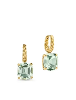 Marbella Drop Earrings In 18k Yellow Gold With Hampton Blue Topaz, 11mm
