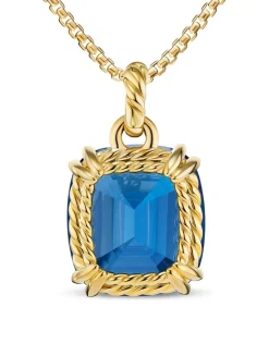 Marbella Pendant In 18k Yellow Gold With Hampton Blue Topaz, 22mm