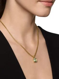 Marbella Pendant In 18k Yellow Gold With Prasiolite, 12mm