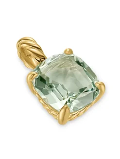 Marbella Pendant In 18k Yellow Gold With Prasiolite, 12mm