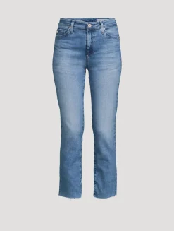 Mari Slim Straight Cropped Jeans