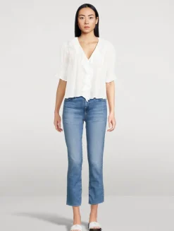 Mari Slim Straight Cropped Jeans
