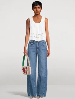 Marina Eyelet Cotton Tank Top