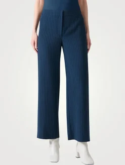 Marlon Wool Crêpe Trousers In Pinstripe Print