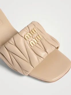 Matelassé Leather Mules