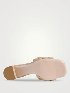 Matelassé Leather Mules